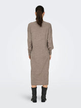 ONLY Onlnew Tessa Long Sleeve Midi Knit Dress in Beige