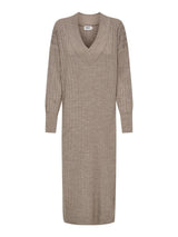 ONLY Onlnew Tessa Long Sleeve Midi Knit Dress in Beige