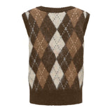 ONLY ONLNOEME Knitted Vest In Chestnut