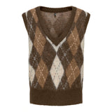 ONLY ONLNOEME Knitted Vest In Chestnut