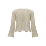 ONLY Onlnola Cropped Knitted Pullover Crochet In Grey Feather