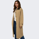 ONLY ONLORCHID Cord Mix Coat In Otter Chocolate Torte