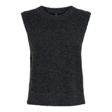 ONLY ONLPARIS Slit Vest Knit In Dark Grey Melange