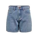 ONLY ONLPHINE High Waist Regular Fit Denim Shorts In Blue Denim