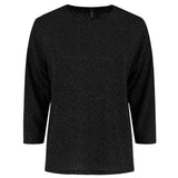 ONLY Onlqueen 3/4 Glitter top In Black