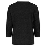 ONLY Onlqueen 3/4 Glitter top In Black