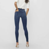 ONLY Onlroyal High Waisted Skinny Fit Jeans Leg 30 in Dark Blue Denim