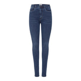 ONLY Onlroyal High Waisted Skinny Fit Jeans Leg 30 in Dark Blue Denim