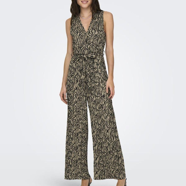 ONLY ONLSAFARI Jumpsuit In Bone White Tiger