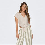 ONLY ONLSIESTA Knot Shirt In Moonbeam