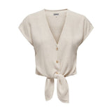ONLY ONLSIESTA Knot Shirt In Moonbeam