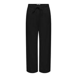 ONLY ONLSIESTA Straight Fit Linen Blend Trousers In Black