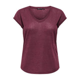 ONLY ONLSILVERY Top In Burgundy