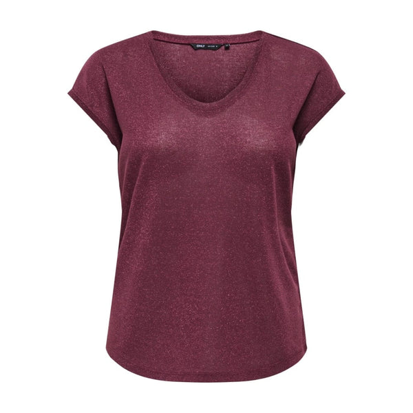 ONLY ONLSILVERY Top In Burgundy
