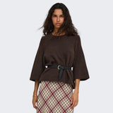 ONLY ONLSIMONI 3/4 Knitted Pullover In Coffee Bean