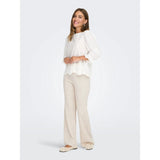 ONLY ONLTHEA Baggy Fit Knitted Trousers In Beige