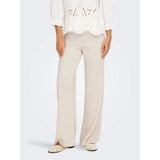 ONLY ONLTHEA Baggy Fit Knitted Trousers In Beige