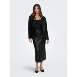 ONLY ONLVERONA Faux Leather Long Skirt In Black