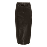 ONLY ONLVERONA Faux Leather Long Skirt In Brown