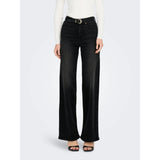 ONLY ONLY High waist Wide Leg Fit Jeans In Black