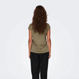 ONLY Onlysilver Loose Short Sleeved Top in Gold Falcon