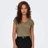 ONLY Onlysilver Loose Short Sleeved Top in Gold Falcon