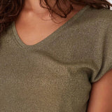 ONLY Onlysilver Loose Short Sleeved Top in Gold Falcon
