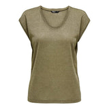 ONLY Onlysilver Loose Short Sleeved Top in Gold Falcon