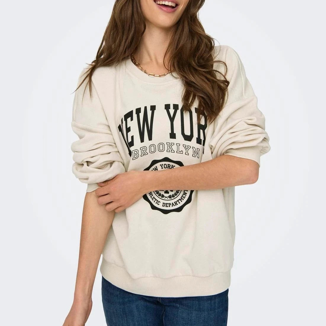 ONLY Oversized Sweatshirt in Grey/Birch