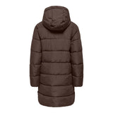 ONLY Puffer Hood Coat In Chocolate Brown