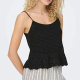 ONLY Sleeveless Knitted Top in Black