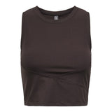 ONLY PLAY ONPHOMIE Crop Rib Top In Chocolate