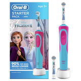 Oral B Kids Frozen II Electric Rechargeable Toothbrush Starter Kit with 2 Brush Heads for Ages 3+