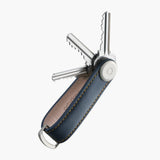 Orbitkey Key Organiser Leather Silver - Navy/Tan