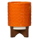 Orla Kiely Ceramic Plant Pot With Stand, Sixties Poppy