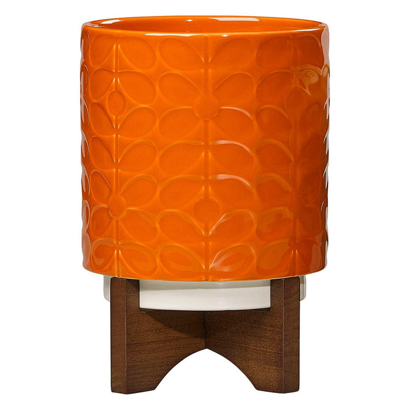 Orla Kiely Ceramic Plant Pot With Stand, Sixties Poppy