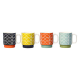 Orla Kiely Stacking Mug Linear Stem, Set Of 4