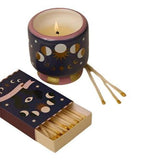 Paddywax A Dopo 8 Oz Handpainted "Moon Phases" Ceramic - Jasmine & Rose