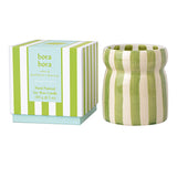 Paddywax Cabana ‘Bora Bora’ Sage Striped Ceramic Candle 6.5oz