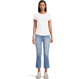 PAIGE Cindy Crop Seamed Belt Loops Raw Hem In Mesmerize