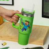 Minecraft Green 900ml Insulated Cup and Straw