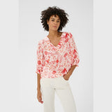 Part Two AlviaPW Blouse In Poppy Red Bird Print