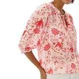 Part Two AlviaPW Blouse In Poppy Red Bird Print