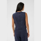 Part Two AzaniaPW Waistcoat In Blue Night Pinstripe