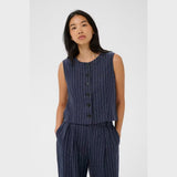 Part Two AzaniaPW Waistcoat In Blue Night Pinstripe