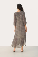 Part Two BeritPW Midi Dress in Black Zig Zag Print
