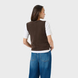 Part Two ChristinPW Waistcoat In Mole Brown