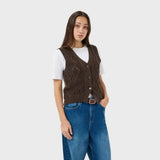 Part Two ChristinPW Waistcoat In Mole Brown