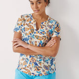 Part Two Gesinas Short Sleeves T-shirt Blue Craft Flower