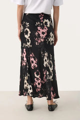 Part Two LaurinaPW Floral Skirt in Black